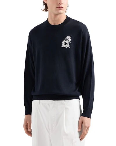 Embroidered Bulldog Sweater