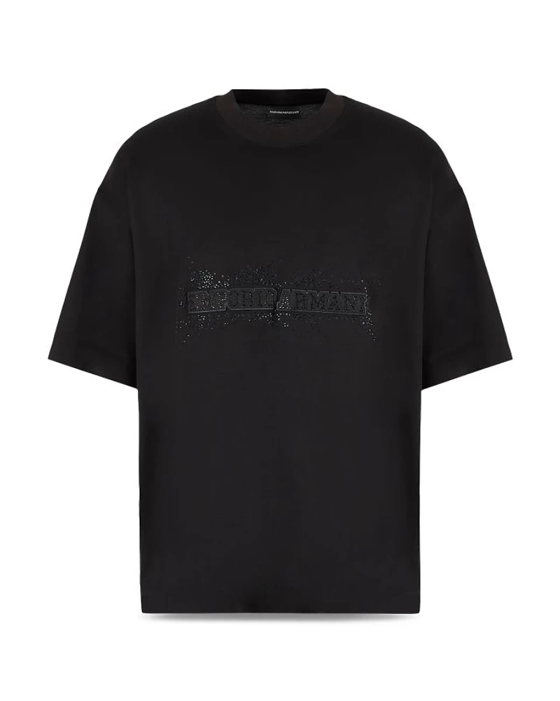 Rhinestone Embellished Logo Tee