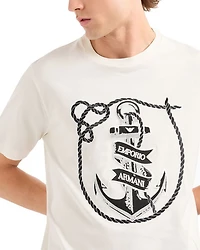 Pure Cotton Jersey Tee With Embroidered Anchor Logo