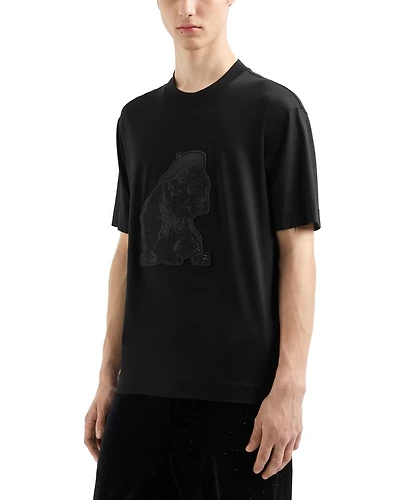 Bulldog Rhinestone Embroidered Tee