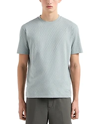 Emporio Armani Cotton Jersey Textured Brick Jacquard Tee
