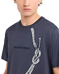 Pure Cotton Jersey Tee With Embroidered Rope & Logo
