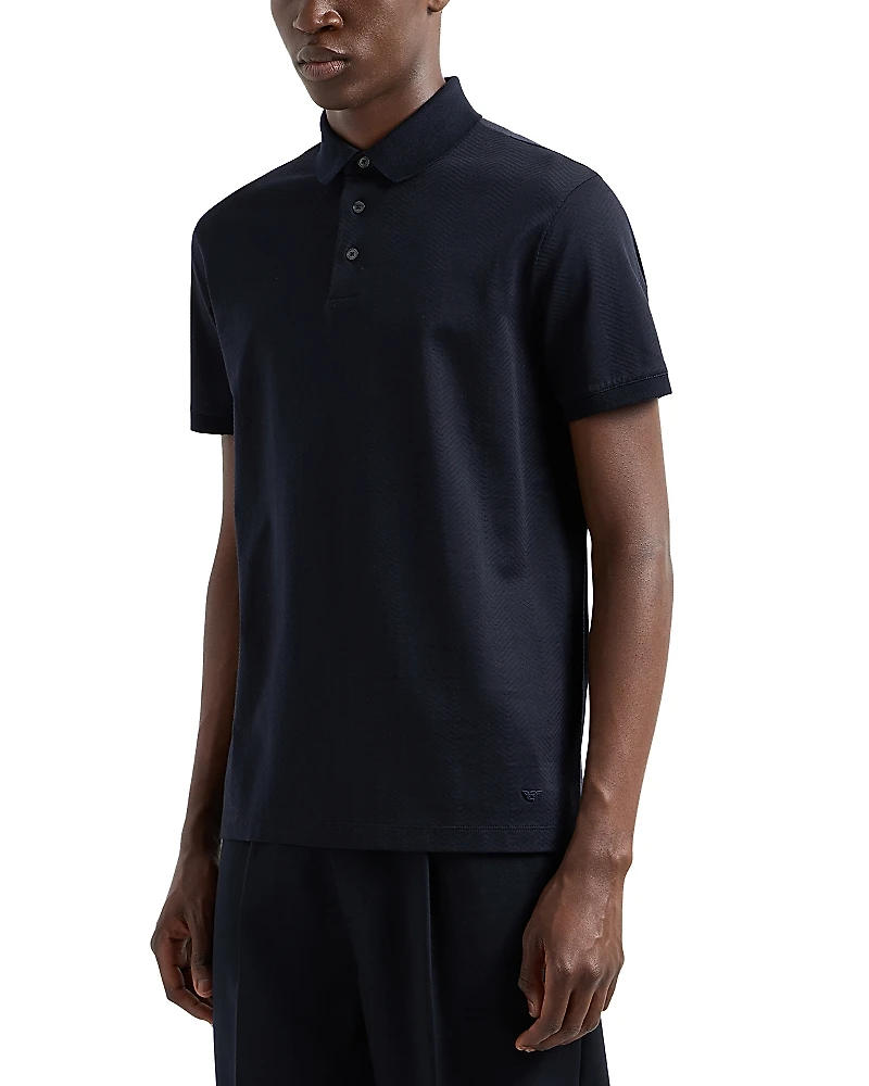 Emporio Armani Chevron Jacquard Polo Shirt