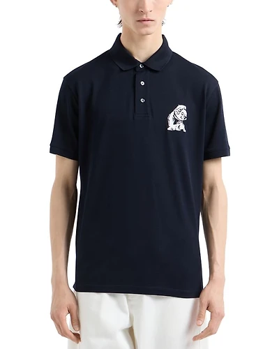 Mercerized Cotton Piquet Bulldog Embroidery Polo