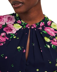 Eva Floral Print Silk Midi Dress