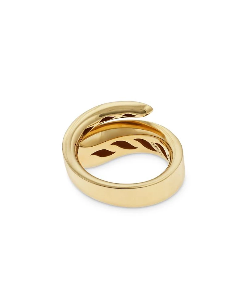 18K Yellow Gold Like Diamond Pavé Bypass Ring - Exclusive, Italy Campaign