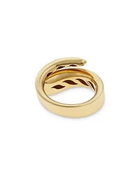 18K Yellow Gold Like Diamond Pavé Bypass Ring - Exclusive, Italy Campaign