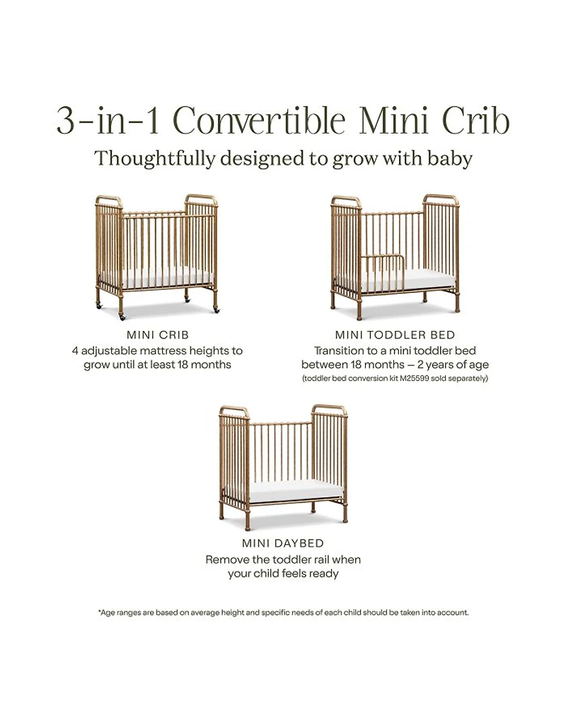 Abigail 3-in-1 Convertible Mini Crib