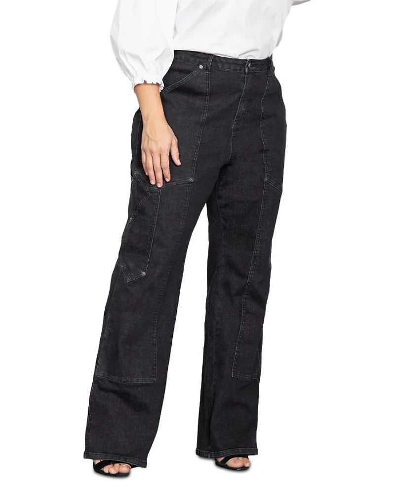 Plus Super High Workwear Jeans Rinse Black