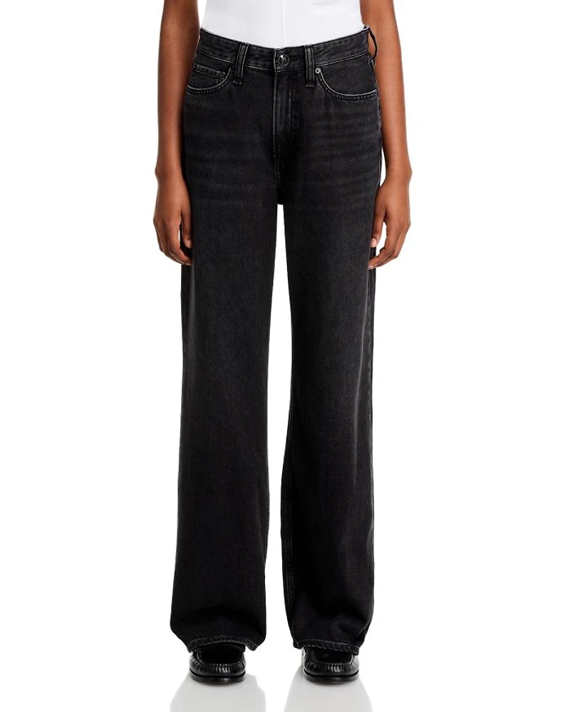 Featherweight Logan High Rise Wide Leg Jeans Jet Black
