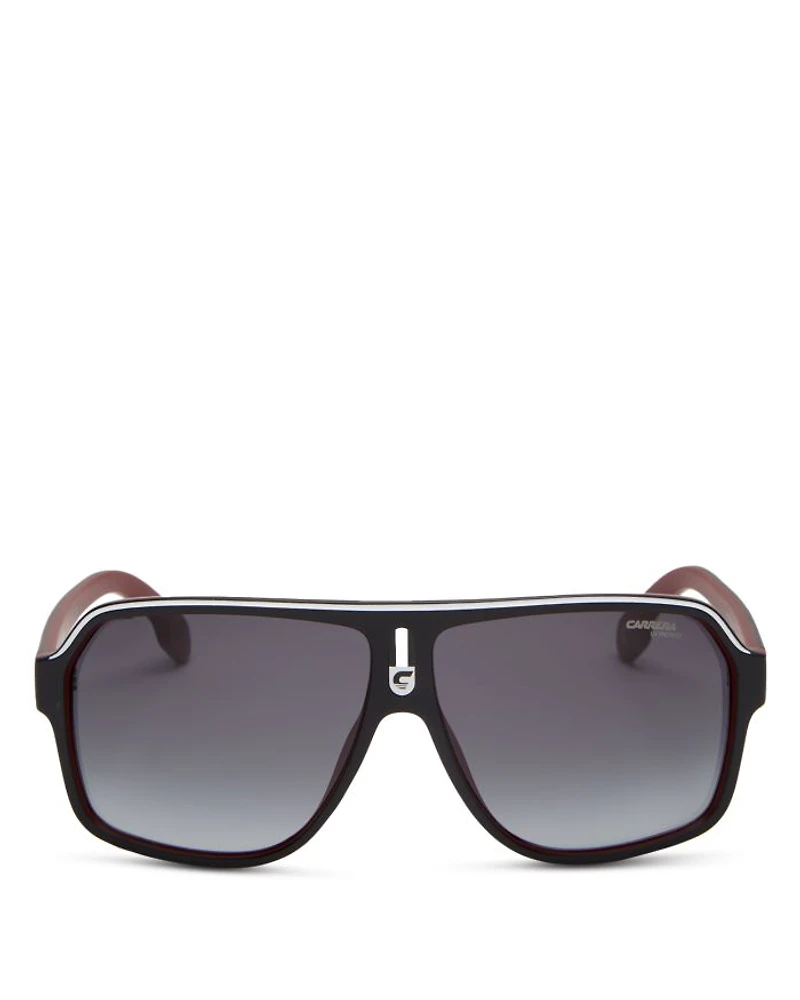 Oversized Flat Top Aviator Sunglasses, 65mm