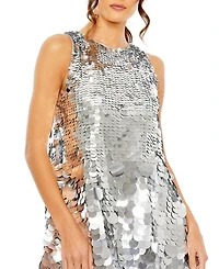 Sleeveless Paillette Sequin Detail Trapeze Dress