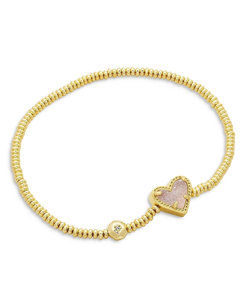 Kendra Scott Ari Drusy Heart Beaded Stretch Bracelet