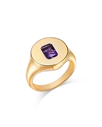 Bloomingdale's Fine Collection Amethyst Emerald Cut Pinky Ring