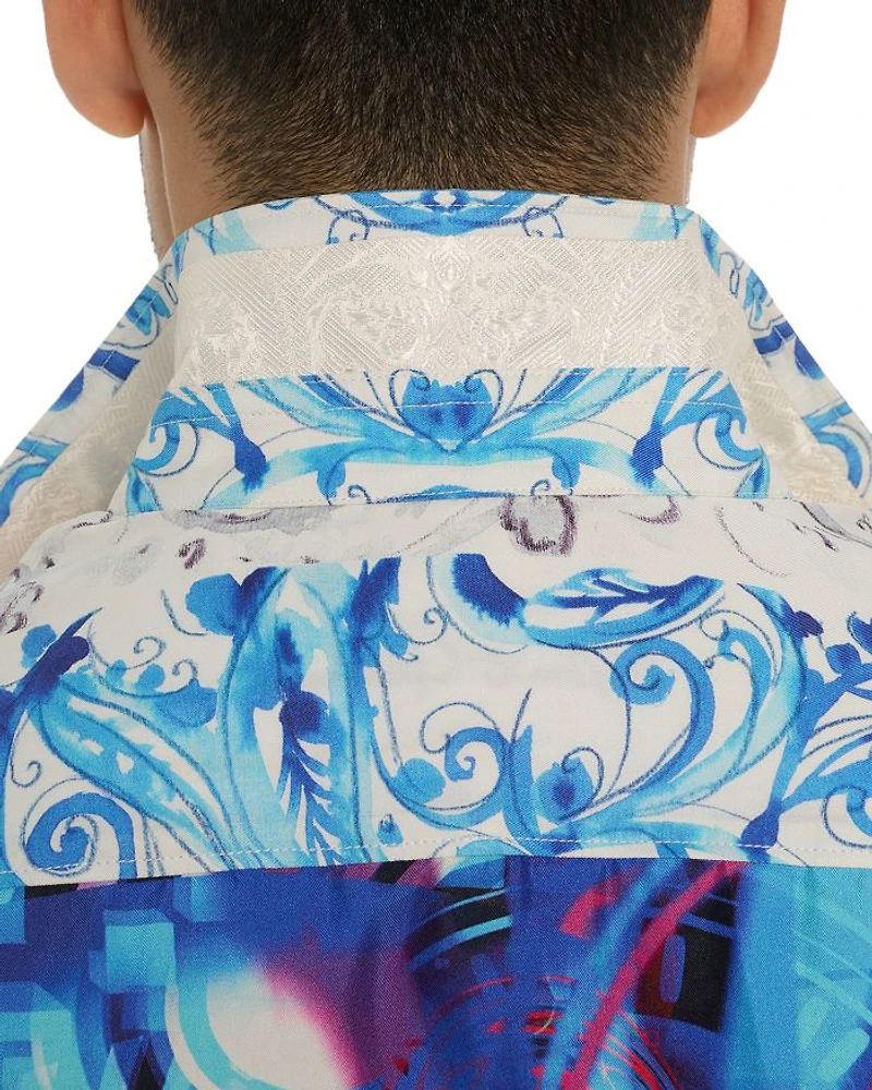 The B Hudson Button Front Printed Shirt