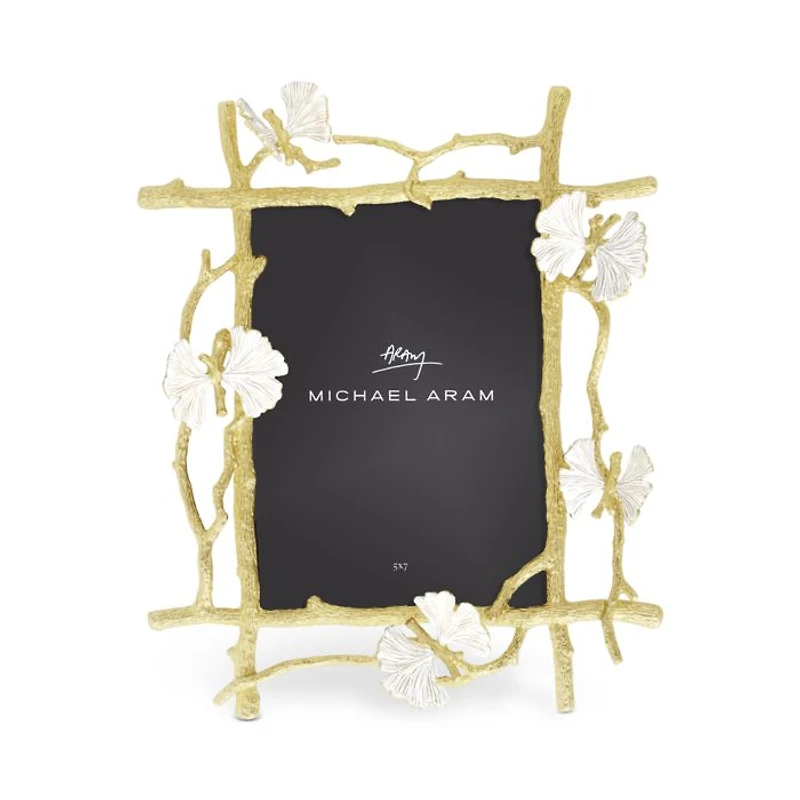 Butterfly Ginkgo Gold Frame, 5" x 7"