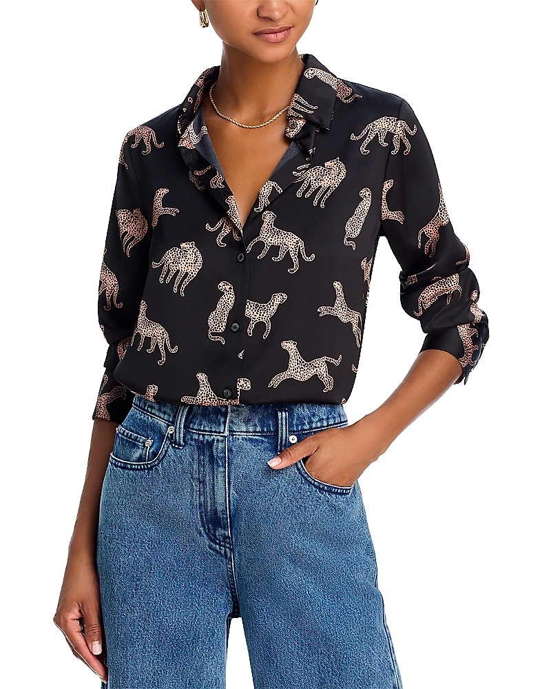 Aqua Leopard Button Down Shirt - Exclusive