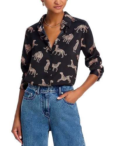 Aqua Leopard Button Down Shirt - Exclusive