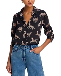 Aqua Leopard Button Down Shirt - Exclusive