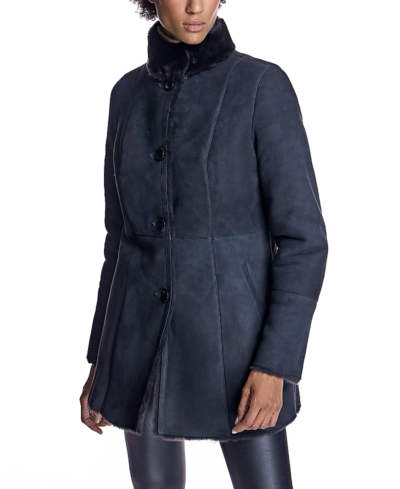 Maximilian Shearling Jacket with Stand Collar