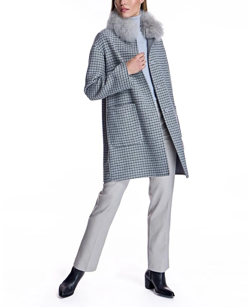 Reversible Check Woolblend Coat