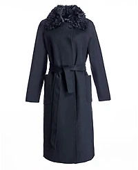 Belted Wool Coat with Collar