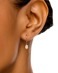 14K Yellow Gold Lab Grown Diamond Oval Drop Earrings