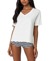 Edikted Loose Fit V Neck T Shirt