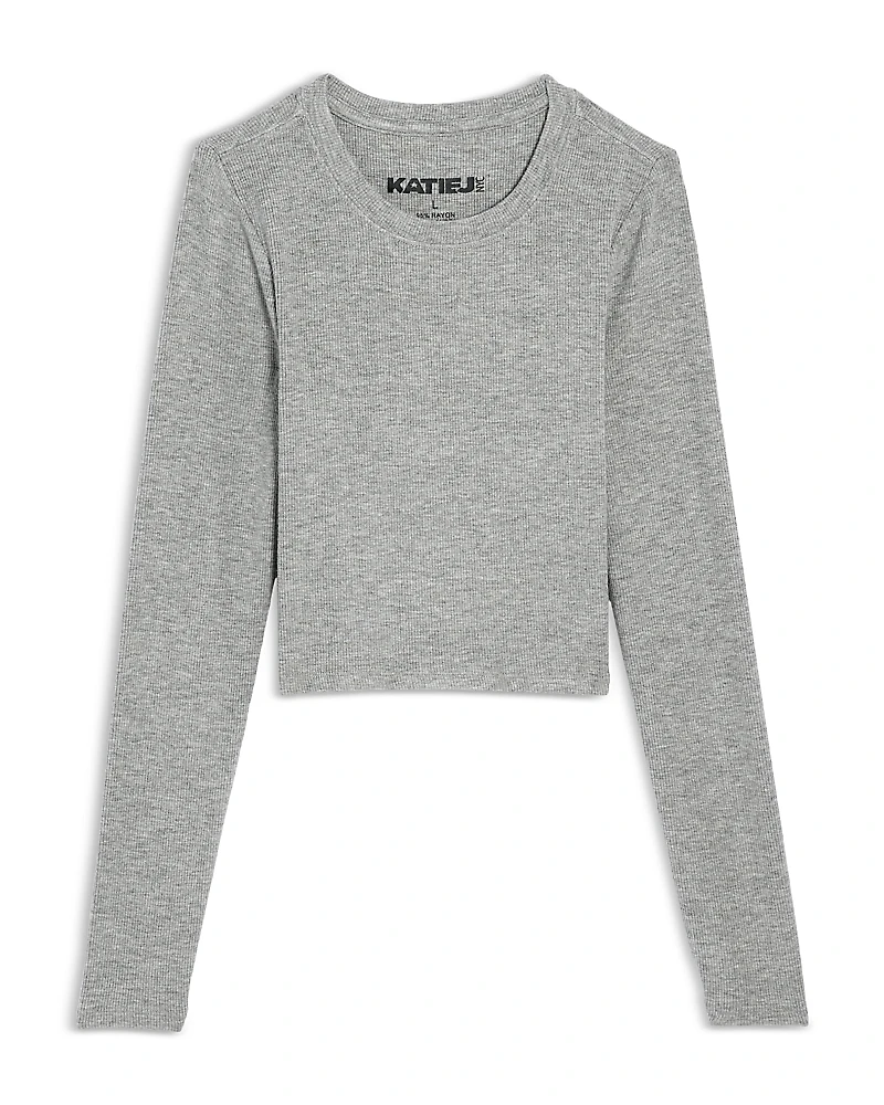 KatieJnyc Girls' Livi Cropped Long Sleeve Tee - Big Kid