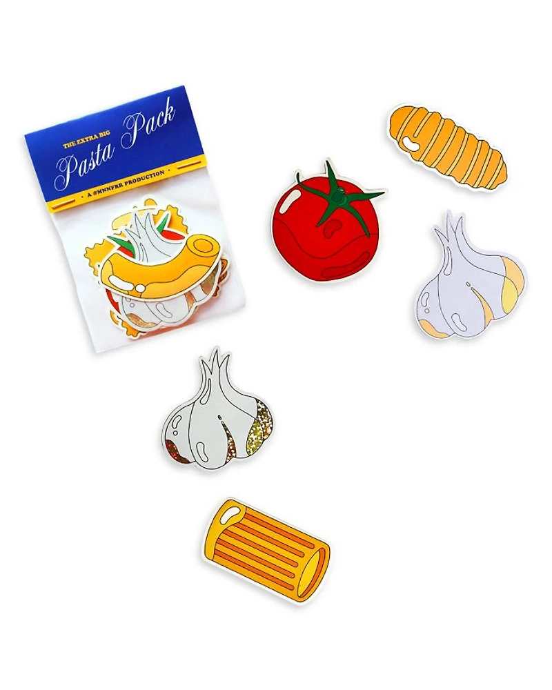 Extra Big Pasta Sticker Vinyl Pack, Set of 9