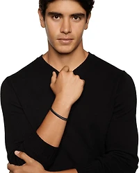 Men's Sculpted Cable Cuff Bracelet in Black Titanium, 7mm