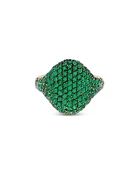 18K Yellow Gold Serpent Emerald Pavé Dome Statement Ring - Exclusive, Italy Campaign