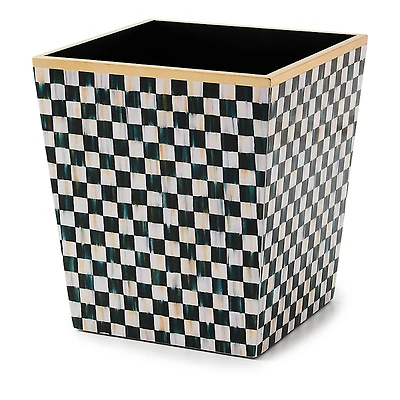 Mackenzie-Childs Courtly Check Lacquer Waste Bin