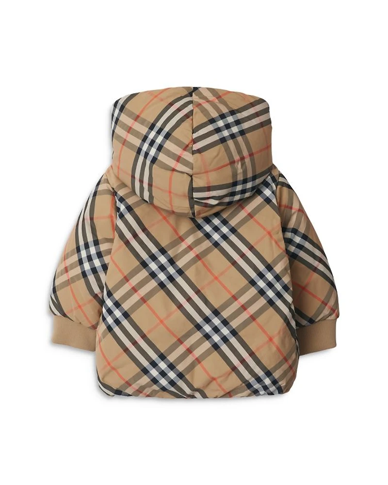 Girls' Reversible Check Puffer Jacket - Baby