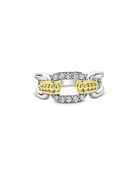 18K Yellow Gold & Sterling Silver Signature Caviar Diamond Link Statement Ring