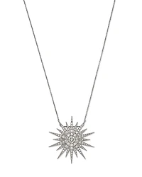 Bloomingdale's Fine Collection Diamond Starburst Pendant Necklace 14K White Gold, 2.0 tcw