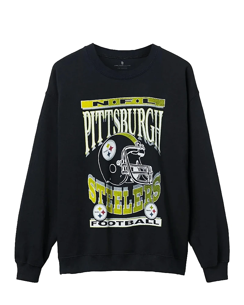 Junk Food Clothing Unisex Nfl Pittsburgh Steelers Helmet Flea Market Crew