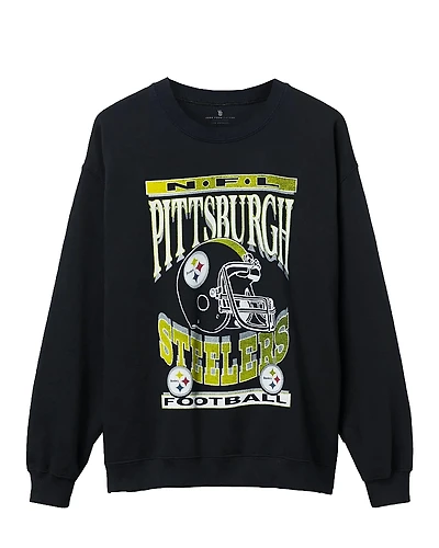 Junk Food Clothing Unisex Nfl Pittsburgh Steelers Helmet Flea Market Crew