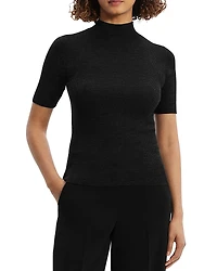 Theory Leenda Short Sleeve Mock Neck Sweater