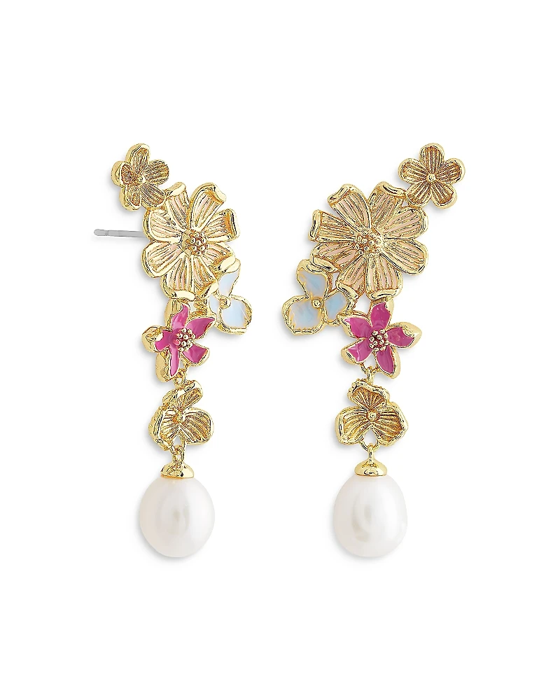 Anabel Aram Wildflower Cultured Pearl Drop Earrings