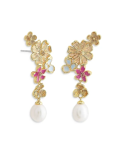 Anabel Aram Wildflower Cultured Pearl Drop Earrings