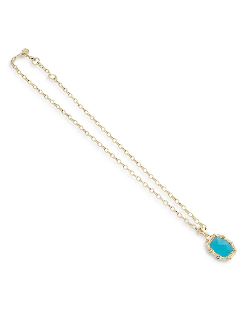 Bamboo Turquoise Colored Stone Necklace, 18"- 20"