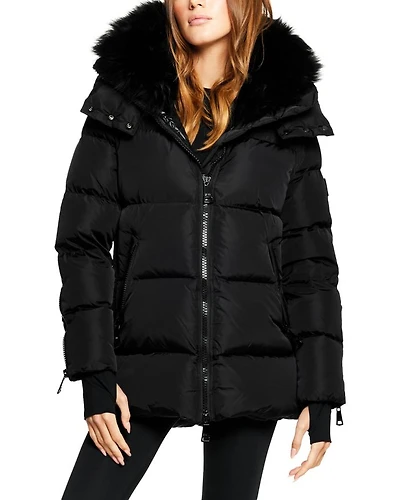 Scarlett Shearling Trim Puffer Coat
