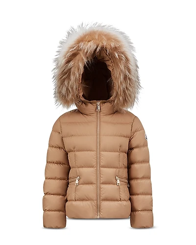 Moncler Girls' Boedette Faux Fur Trim Jacket - Big Kid