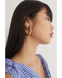 Polished Large C Hoop Earrings