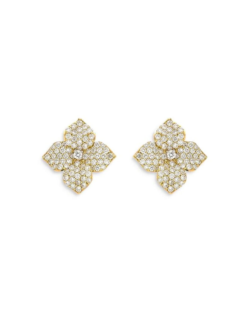 18K Gold Fiore Diamond Pavé Flower Stud Earrings