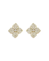Piranesi 18K Yellow Gold Fiore Diamond Pave Flower Small Stud Earrings