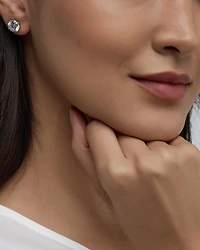 Certified Lab Grown Diamond Stud Earrings 18K White Gold