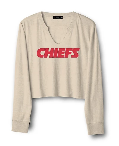 Junk Food Clothing Women's Nfl Kansas City Chiefs Sunday Cropped Thermal