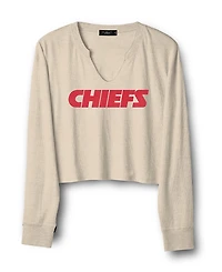 Junk Food Clothing Women's Nfl Kansas City Chiefs Sunday Cropped Thermal